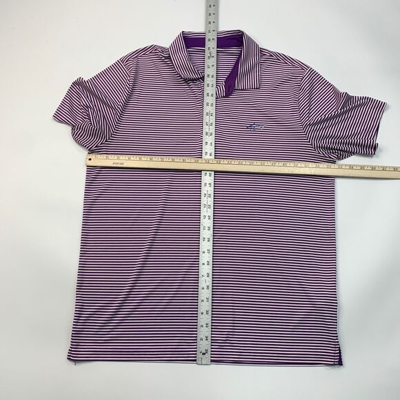 Greg Norman Polo Shirt Mens XL Mulberry Purple White PlayDry Striped Golf - Picture 5 of 10